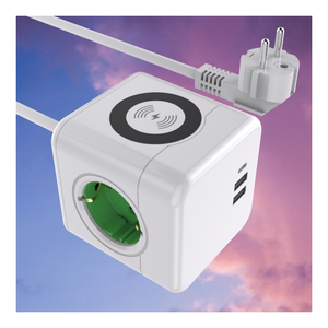 2026 Cube Design Wireless Charger Power Strip 3ways with <b>USB</b> 2A1C CE ROHS EU Standard <b>Extension</b> Cord - Product Image 3