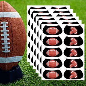 Máscaras para los ojos con temática de fútbol, accesorios para juegos de fiesta, diseño negro con pelota roja para niños y adultos, uso en eventos divertidos - Product Image 5