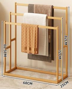 Porte-serviettes en bambou moderne à 3 niveaux Type de support de stockage de salle de bain pour la maison et l'hôtel - Product Image 6