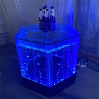 Panneau à bulles d'eau en acrylique, table/bureau de réception incurvée par led, acrylique, moderne et sur mesure