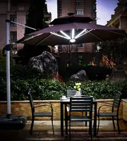 Uplion-sombrilla de jardín, Parasol Led Cantilever para exteriores, iluminación Solar, sombrilla para Patio