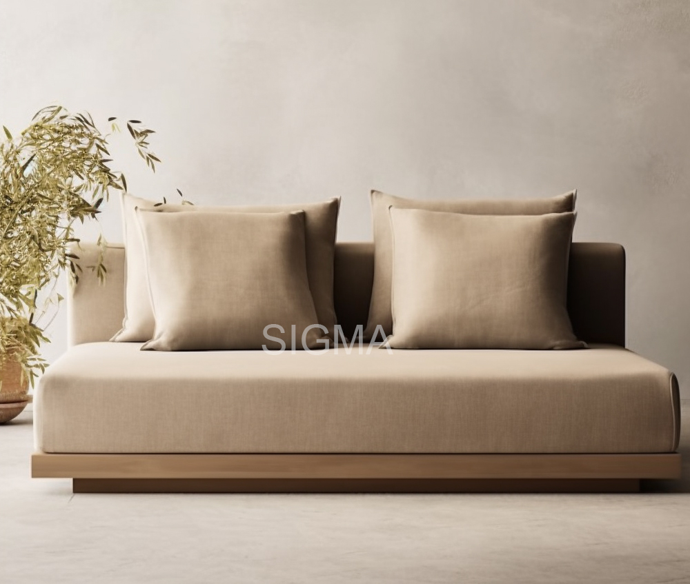 Solid Teak Wood Modern Sofa All Weather Patio Garden Furniture Outdoor