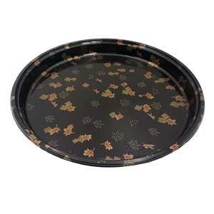 JY-82104 Jieyou <span class=keywords><strong>Plateau</strong></span> à sushi rond imprimé, grand format, en plastique, avec couvercle - Product Image 2