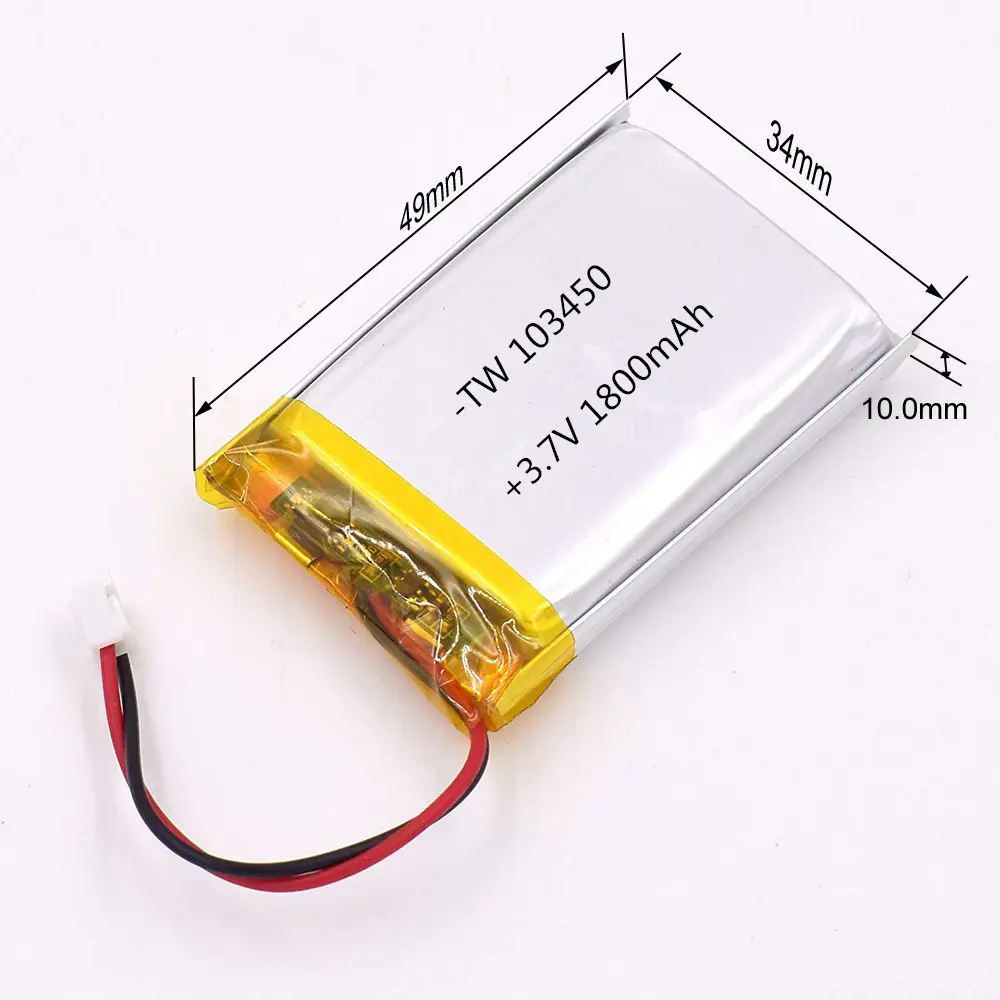 Factory Price Shenzhen 3.7V 103450 Lithium Lipo Battery Pack 7.4v 103450 1800mah For Mini Speaker