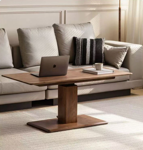 Bureau et table basse multifonctionnelles réglables en bois massif de style moderne et contemporain avec table d'appoint mobile - Product Image 2