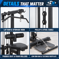 Machine de musculation multifonctionnelle pour la maison : Lat Pulldown et Rameur à câble pour entraînement fitness