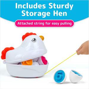 Jouet de tri de poulet d'oeufs de <span class=keywords><strong>pâques</strong></span> pour les tout-petits avec jeu de correspondance des couleurs de forme Activité de voyage éducative pour l'apprentissage préscolaire - Product Image 4