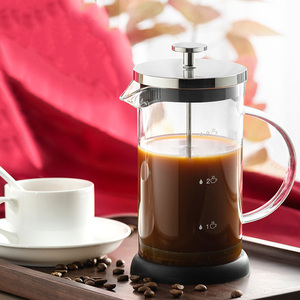 Presse à café en verre à pression française, résistante à la chaleur, avec Base en Silicone antidérapante, ml - Product Image 2