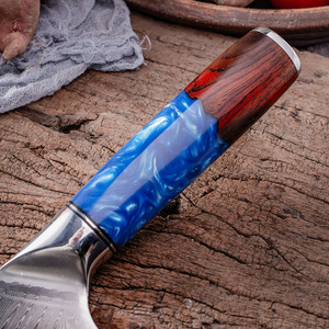 <span class=keywords><strong>Couteau</strong></span> de <span class=keywords><strong>chef</strong></span> ambidextre en acier Damas VG10, design minimaliste moderne, lame de 18 cm, manche en bois de rose stabilisé avec résine, <span class=keywords><strong>couteau</strong></span> de cuisine - Product Image 4