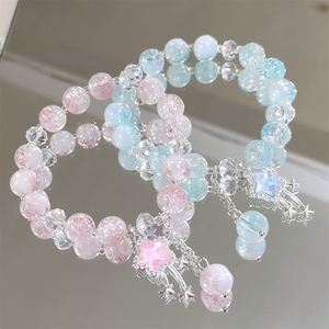 Pulsera de Cuentas de Cristal Agrietado con Diseño de Palomitas de Maíz y Estrella, Degradado de Color, para Niñas y Mujeres, Regalo de Joyería de Amistad - Product Image 2