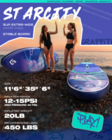 Planche de paddle gonflable tout usage 11'6"x35" avec support caméra et siège, planche de surf ISUP, vente en gros OEM SUP