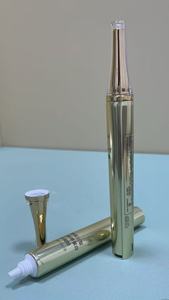 Tubo Cosmético Metalizado Dorado Electrochapado con Tapa Aplicadora de Acrílico Transparente - Product Image 2