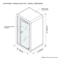 Espace d'étude isolé, unité modulaire silencieuse, 1 personne, pièce acoustique préfabriquée, station d'intimité