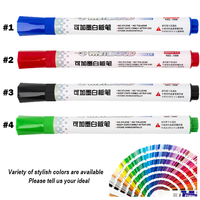 Marqueur effaçable à sec personnalisé avec logo, encre colorée non toxique, rechargeable, pour promotions