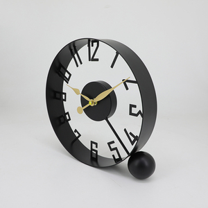 MAYTIME Metal <b>Wall</b> <b>Clock</b> Quartz Design Antique Style Cartoon Pattern Multi-piece Set <b>for</b> Living Room Single Face Needle Display - Product Image 2