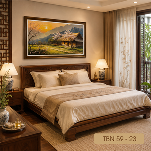 Pintura al Óleo de Pueblo de Montaña de Vietnam, Directo de Fábrica, Lienzo Premium, Arte Decorativo para Pared, Servicio OEM ODM, Modelo TBN59-23 - Product Image 4