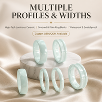 Bague de fiançailles lumineuse en céramique 4MM avec rainure intérieure pour mariage et cadeau, bijoux unisexes tendance avec zircon, marqueur DIY pour garçons et filles