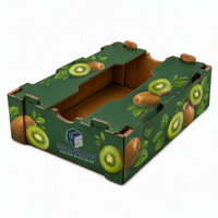 Boîte d'emballage en carton ondulé robuste et imperméable, imprimée sur mesure, avec poignées et ventilation pour pommes et légumes frais