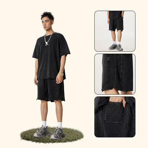 Pantalones Cortos de Verano Estilo Americano Premium para Hombre, Holgados, Tejido Batik, Lavado al Agua, Aspecto Envejecido, Opción de Marca Personalizada, Venta al Por Mayor - Product Image 4