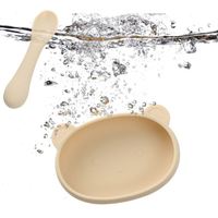 Ensemble de 3 bols pour bébé en silicone de qualité alimentaire, sans BPA, compatibles lave-vaisselle et micro-ondes, avec cuillères, 6 couleurs