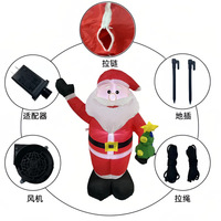 Lumières LED Père Noël, décorations de Noël lumineuses, ornements gonflables avec logo, figurines gonflables Père Noël