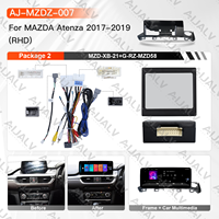 Ensemble radio avec cadre 12,3 pouces pour Mazda Atenza 2017-2019, noir mat, RHD, écran multimédia de voiture, cadre radio, câblage Canbus, double DIN