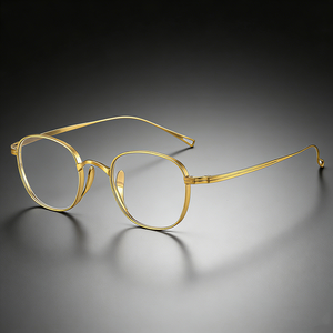 深セン工場製の厚縁純チタン製プリント柄メガネ、中国製在庫眼鏡 - Product Image 1