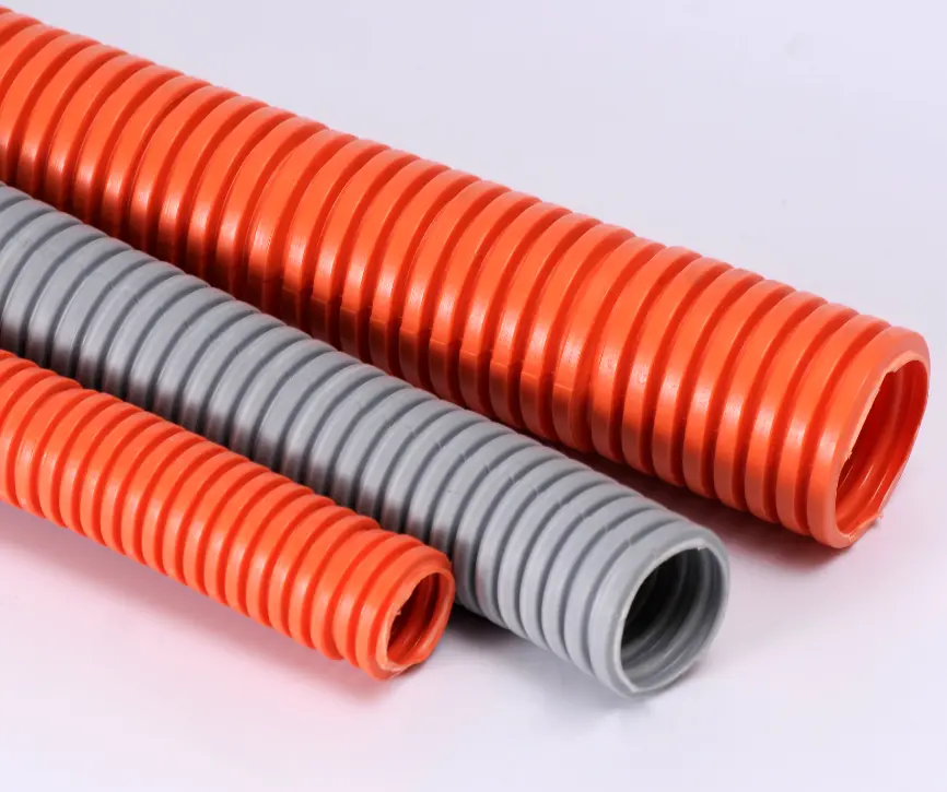 25mm pvc צינור גלי, כתום פלסטיק צינור חשמלי צינור גמיש