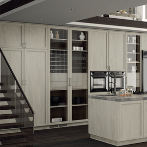 Gabinete de cocina de lujo moderno estilo coctelera PVC laca blanca comercial madera maciza RTA al aire libre con hardware de gama alta - Product Image 2