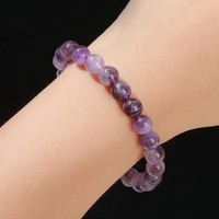 Pulsera de Amatista Natural YH con Encaje, Brazalete de Cuentas de Cristal Morado para Mujer, Joyería Espiritual de Gemas, Regalo de Tendencia, Venta al por Mayor