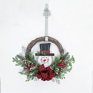 हस्तनिर्मित क्रिसमस की सजावट 22 इंच की सामग्री घर के भोजन टेबल छुट्टी के लिए स्नोमैन रिंग बेरी एंटर बेल - Product Image 2