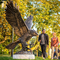 Estatua de Águila de Bronce Fundido Grande RELONG, Escultura Moderna para Decoración de Parques al Aire Libre