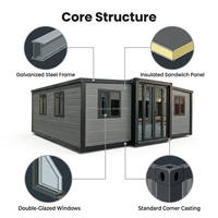Maison conteneur extensible en kit, maison préfabriquée moderne de luxe, maison mobile modulaire, mini-maison avec système électrique certifié SAA CE