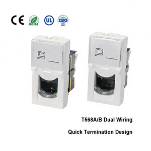Module réseau RJ45 Keystone Jack CAT6 U/UTP, 250 MHz 1 Gbit/s, Type <span class=keywords><strong>Legrand</strong></span> 76561/76564, compatible avec <span class=keywords><strong>plaque</strong></span> murale Type 120 - Product Image 2