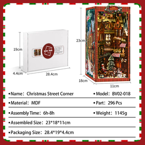 Personalizzare il libro di natale Nook serra fai da te accessori in miniatura 3d in legno <span class=keywords><strong>Puzzle</strong></span> Kit Vintage in miniatura modello di costruzione - Product Image 2