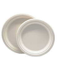 Assiettes rondes en canne à sucre sans PFAS, lot de 150, jetables, 6/7/9/10 pouces, vente en gros, assiettes biodégradables pour aliments et salades