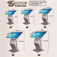 Pantalla Digital Publicitaria de Pie de 21.5-85 Pulgadas, Kiosco Táctil Android 4K, Tótem Interior para Comercios, Centros Comerciales y Empresas