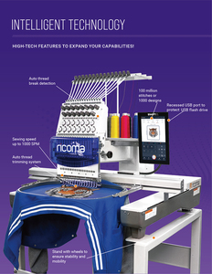 Sistema de Bordado Todo en Uno <span class=keywords><strong>Ricoma</strong></span> SWD-1501 de 15 Agujas con Bastidor para Gorras, Listo para Emprendedores y Pequeñas Empresas - Product Image 3