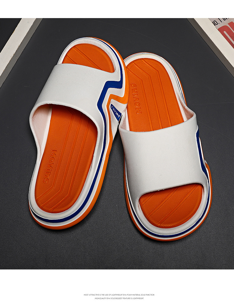Men Thick-soled Slides Slippers Non-slip Wear-resistant Beach Sandals and Slippers
