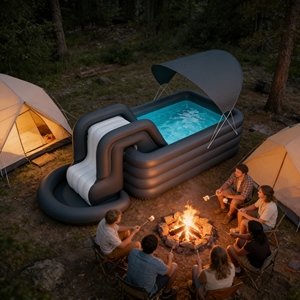 Piscines gonflables de luxe personnalisables pour adultes, bar gonflable avec sièges et tente pour fêtes aquatiques en plein air - Product Image 2