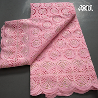 Tissus Africains en Dentelle de Coton Brodés Autriche Dubaï 2024 de Haute Qualité pour Robes Nigérianes Femmes 4011