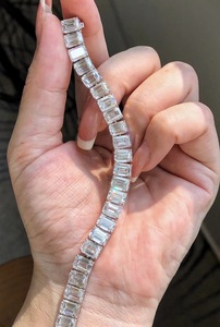 Dây chuyền tennis và vòng tay kim cương nhân tạo 3mm 9k sang trọng & vòng tay kim cương HPHT thanh lịch - Product Image 6