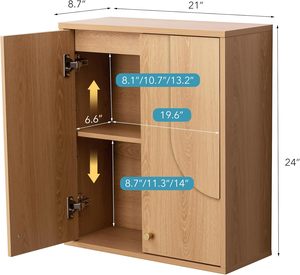 Armoire à pharmacie murale en bois avec fermeture amortie, de qualité supérieure, avec système de fixation par crochets français, organisateur de toilettes, <span class=keywords><strong>pour</strong></span> salon, imperméable, étagère non pliable - Product Image 3