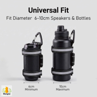 Dudukan Speaker Sepeda Universal Reflektif, Fiksasi Tiga Titik, Tempat Botol Air Sepeda, Tali Speaker yang Dapat Disesuaikan untuk Bersepeda