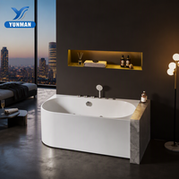 Baignoire de massage à remous en acrylique de luxe moderne, homologuée CE, avec jets d'hydro-massage, autoportante, portable, pour hôtel et appartement