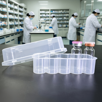 Boîte de rangement pour peptides de laboratoire, 20 ml, 10 compartiments, en PP transparent de haute qualité, antichoc, compatible réfrigérateur, sans BPA, vente en gros OEM