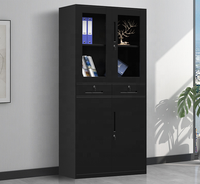 Armoire de rangement en métal avec deux tiroirs, facile à assembler et à démonter, résistante à la rouille et à l'usure
