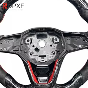 พวงมาลัยรถยนต์ RDPXF สำหรับ Volkswagen VW Golf <span class=keywords><strong>8</strong></span> Mk7 Mk8 GTI 7R คาร์บอนไฟเบอร์ หนังแท้ ทรงสปอร์ต D/Flat/<span class=keywords><strong>F1</strong></span> ขนาด 50 มม. จับกระชับมือ ใช้ได้กับรถยนต์ทั่วไป - Product Image 4