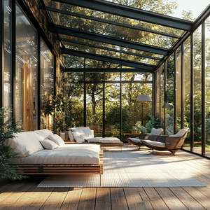 Véranda d'extérieur moderne en aluminium avec cadre en aluminium Couvertures de patio autoportantes et <span class=keywords><strong>jardin</strong></span> d'hiver pour solarium pour hôtels - Product Image 6
