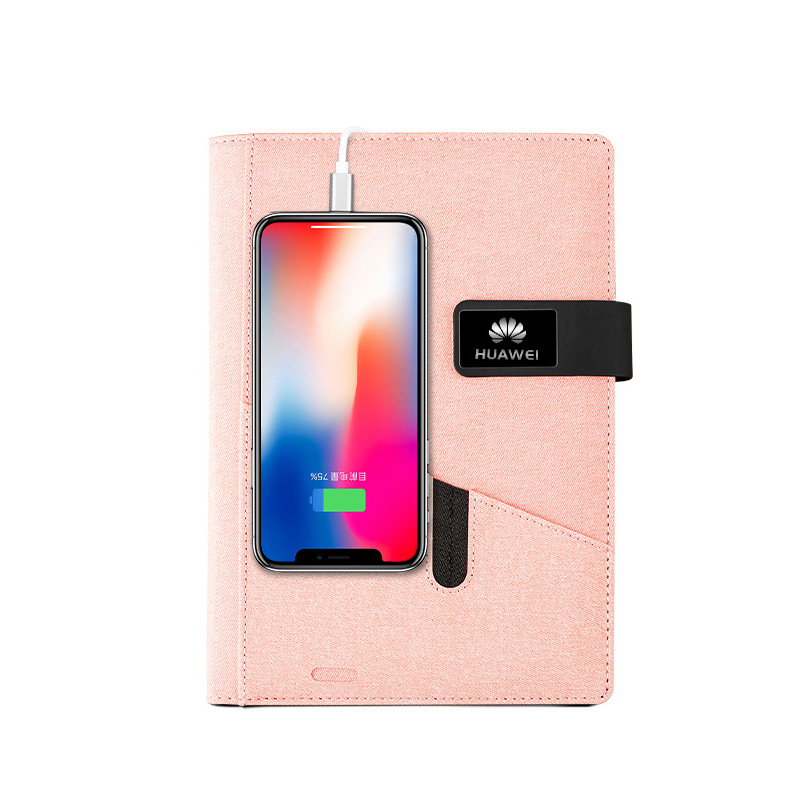 Organizador de cables largo con hebilla negra para power banks de 8000 mAh - rosa